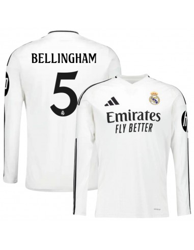 Maillot Real Madrid Domicile 2024 2025 Bellingham Manches Longues de la marque